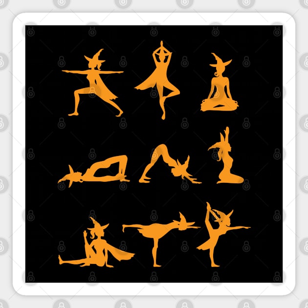 Witch In Yoga Poses Magnet by KsuAnn